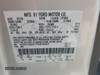 2007 Ford Escape XLS с VIN 1FMYU02Z77KB19323, выставлен на аукционе Copart как лот 52345655 с пробегом 153 509 миль миль и Списание • Salvage title. История ставок и продаж доступна на DreamBid. Изображение 13.