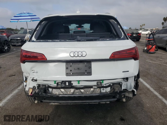 2023 Audi Q5 S line Premium with VIN WA1GAAFY8P2122385, listed as a Copart auction lot 71277064 with 13,629 mi miles and Salvage title. Bid and sale history available at DreamBid. Image 6.