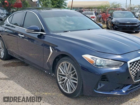 2020 Genesis G70 2.0T with VIN KMTG34LA5LU053373, listed as a Copart auction lot 61485275 with 59,966 mi miles and Salvage title. Bid and sale history available at DreamBid. Image 1.