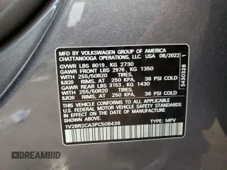 2023 Volkswagen Atlas SEL z VIN 1V2BR2CA3PC508436, wystawiony jako Copart lot #63633784 z przebiegiem 45 428 mil mil oraz Szkoda całkowita • Salvage title. Historia ofert i sprzedaży dostępna na DreamBid. Obrazek 13.