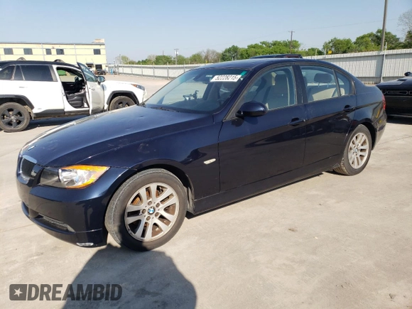 2007 BMW 3 Series 328i with VIN WBAVA33547KX81497, listed as a Copart auction lot 52228215 with 74,123 mi miles and Salvage Title. Bid and sale history available at carsss.com. Image 1.