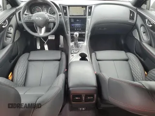 2024 Infiniti Q50 Red Sport 400 with VIN JN1FV7DP0RM660155, listed as a Copart auction lot 44143915 with 5,521 mi miles and Salvage Title. Bid and sale history available at DreamBid. Image 8.