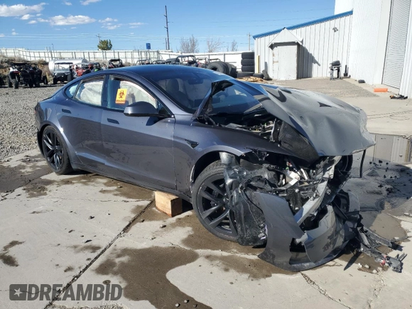 2023 Tesla Model S with VIN 5YJSA1E59PF522444, listed as a Copart auction lot 49835095 with Not provided miles and Salvage title. Bid and sale history available at DreamBid. Image 4.