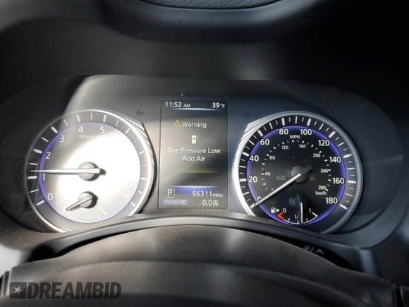 2017 Infiniti Q50 3.0t Signature Edition with VIN JN1EV7AR7HM839180, listed as a Copart auction lot 83185234 with 96,311 mi miles and Salvage Title. Bid and sale history available at carsss.com. Image 9.