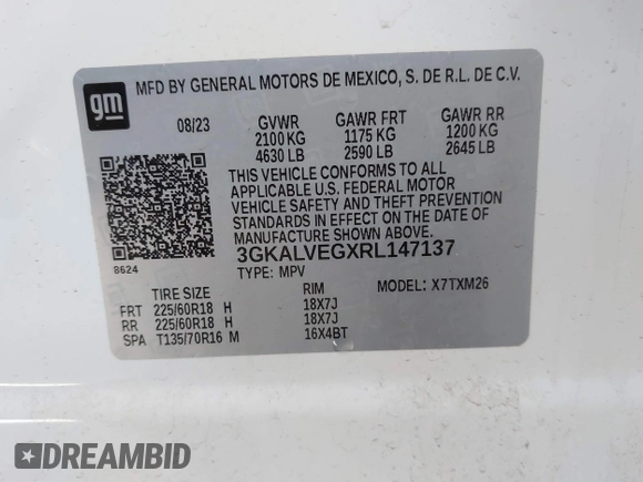 2024 GMC Terrain SLT z VIN 3GKALVEGXRL147137, wystawiony jako IAAI lot #42160943 z przebiegiem 21 862 mil mil oraz . Historia ofert i sprzedaży dostępna na DreamBid. Obrazek 9.