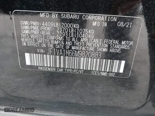2021 Subaru WRX Limited with VIN JF1VA1H66M9820883, listed as a IAAI auction lot 41729653 with 51,966 mi miles. Bid and sale history available at carsss.com. Image 9.