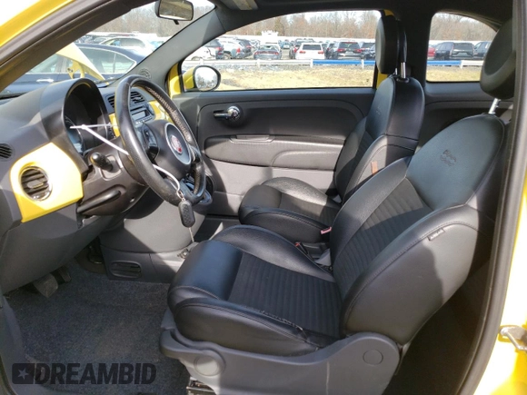 2014 FIAT 500 Sport with VIN 3C3CFFBR0ET165345, listed as a Copart auction lot 82408374 with 124,705 mi miles and Salvage Title. Bid and sale history available at carsss.com. Image 7.