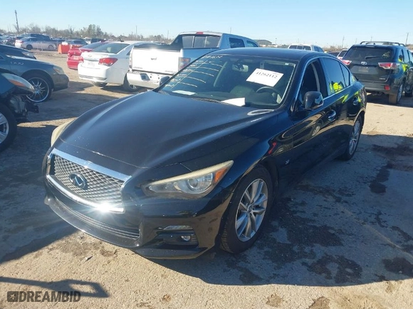 2014 Infiniti Q50 Premium with VIN JN1BV7AP4EM678445, listed as a IAAI auction lot 41262112 with 62797 miles. Bid and sale history available at carsss.com. Image 2.