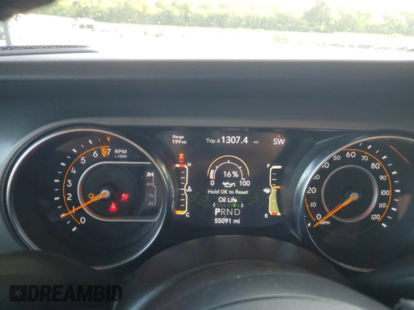 2022 Jeep Gladiator Texas Trail with VIN 1C6HJTAG5NL121505, listed as a Copart auction lot 57037625 with 55,091 mi miles and Salvage title. Bid and sale history available at DreamBid. Image 9.