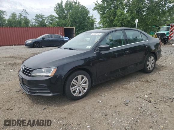 2017 Volkswagen Jetta S z VIN 3VW2B7AJ4HM385734, wystawiony jako Copart lot #58156175 z przebiegiem 145 865 mil mil oraz Szkoda całkowita • Salvage title. Historia ofert i sprzedaży dostępna na DreamBid. Obrazek 1.