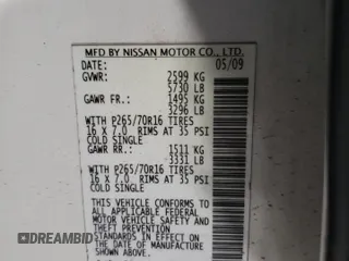 2009 Nissan Frontier SE z VIN 1N6AD07U79C422129, wystawiony jako Copart lot #49303975 z przebiegiem Nie podano mil oraz Szkoda całkowita • Salvage title. Historia ofert i sprzedaży dostępna na DreamBid. Obrazek 14.
