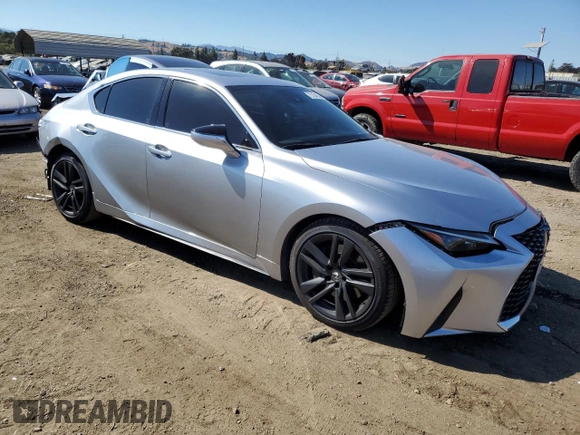 2023 Lexus IS with VIN JTHCA1D22P5125427, listed as a Copart auction lot 73154004 with 16,182 mi miles and Salvage Title. Bid and sale history available at carsss.com. Image 4.