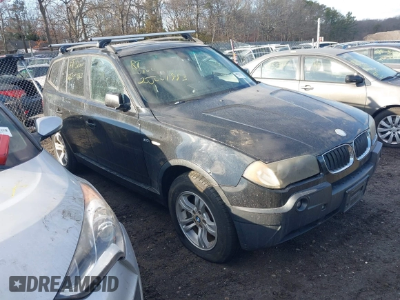 2005 BMW X3 3.0i with VIN WBXPA93405WA32004, listed as a IAAI auction lot 41683940 with Not provided miles and . Bid and sale history available at DreamBid. Image 1.