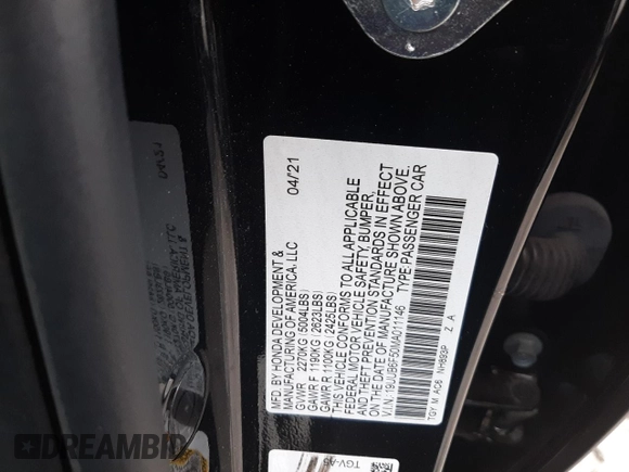 2021 Acura TLX w/A-Spec Package with VIN 19UUB6F50MA011146, listed as a Copart auction lot 86016844 with 26,819 mi miles and Salvage Title. Bid and sale history available at carsss.com. Image 13.