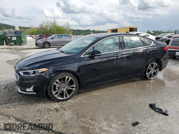 2020 Ford Fusion Titanium with VIN 3FA6P0D90LR192500, listed as a Copart auction lot 53746345 with 135,636 mi miles and Salvage title. Bid and sale history available at DreamBid. Image 1.
