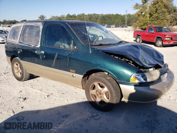 1999 Mercury Villager z VIN 4M2XV11T4XDJ15941, wystawiony jako Copart lot #76309314 z przebiegiem 158 003 mil mil oraz Szkoda całkowita • Salvage title. Historia ofert i sprzedaży dostępna na DreamBid. Obrazek 4.