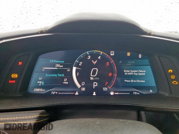 2021 Chevrolet Corvette 3LT with VIN 1G1YC2D45M5104696, listed as a Copart auction lot 51656165 with 23,973 mi miles and Salvage Title. Bid and sale history available at carsss.com. Image 9.