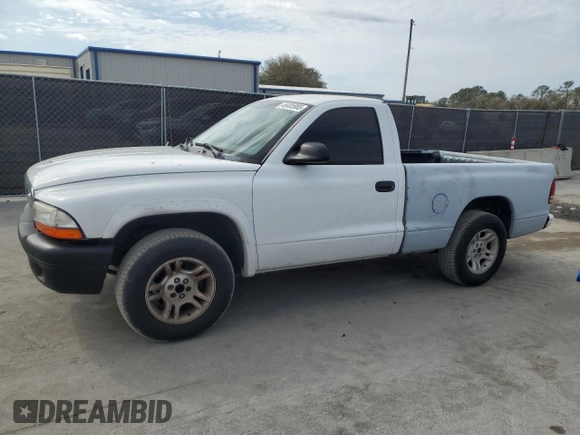 2004 Dodge Dakota with VIN 1D7FL16K34S621135, listed as a Copart auction lot 46485985 with 202,197 mi miles and Salvage Title. Bid and sale history available at carsss.com. Image 1.