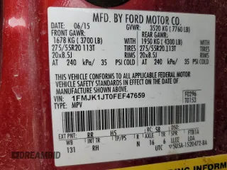 2015 Ford Expedition Max XLT с VIN 1FMJK1JT0FEF47659, выставлен на аукционе Copart как лот 49779375 с пробегом 152 063 миль миль и Списание • Salvage title. История ставок и продаж доступна на DreamBid. Изображение 14.
