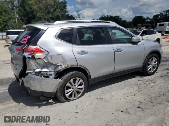 2015 Nissan Rogue S with VIN KNMAT2MT4FP553360, listed as a Copart auction lot 64629834 with 107,423 mi miles and Salvage Title. Bid and sale history available at carsss.com. Image 3.