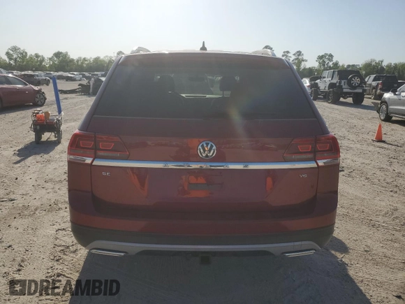 2019 Volkswagen Atlas SE with VIN 1V2DR2CA8KC604113, listed as a Copart auction lot 53108275 with 87,000 mi miles and Salvage title. Bid and sale history available at DreamBid. Image 6.