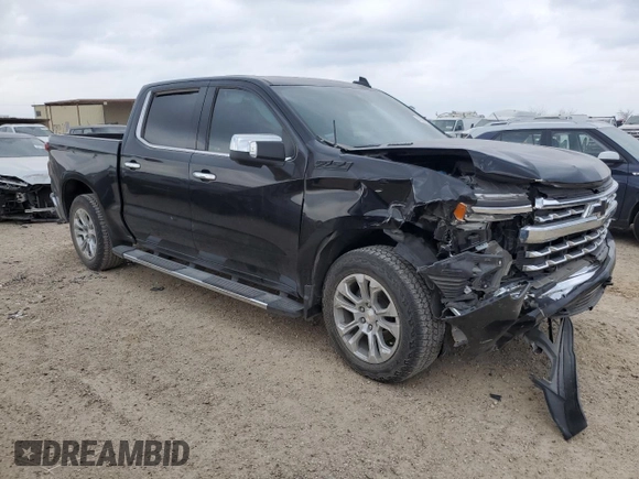 2023 Chevrolet Silverado 1500 LTZ with VIN 3GCUDGE87PG265517, listed as a Copart auction lot 47060915 with 26,075 mi miles and Salvage Title. Bid and sale history available at carsss.com. Image 4.
