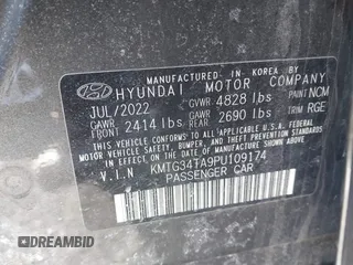 2023 Genesis G70 2.0T z VIN KMTG34TA9PU109174, wystawiony jako IAAI lot #41582887 z przebiegiem 72 996 mil mil oraz . Historia ofert i sprzedaży dostępna na DreamBid. Obrazek 9.