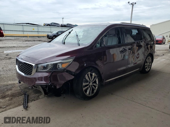 2017 Kia Sedona SX-L with VIN KNDME5C14H6279899, listed as a Copart auction lot 60642874 with 102,658 mi miles and Salvage Title. Bid and sale history available at carsss.com. Image 1.