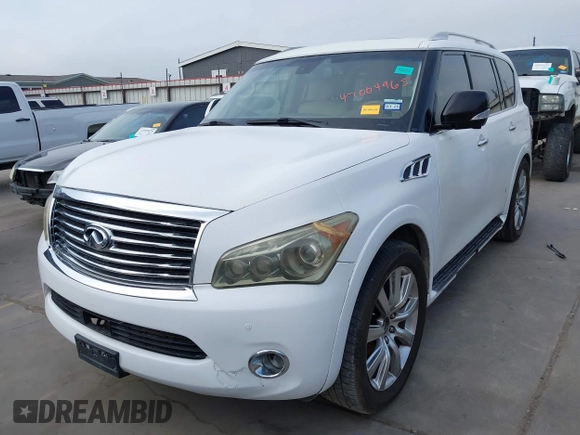 2011 Infiniti QX56 7-passenger with VIN JN8AZ2NF7B9000101, listed as a IAAI auction lot 42004965 with 214,069 mi miles and . Bid and sale history available at DreamBid. Image 2.