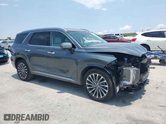 2024 Hyundai Palisade Calligraphy z VIN KM8R74GE5RU805571, wystawiony jako Copart lot #59494785 z przebiegiem 7 378 mil mil oraz Szkoda całkowita • Salvage title. Historia ofert i sprzedaży dostępna na DreamBid. Obrazek 4.