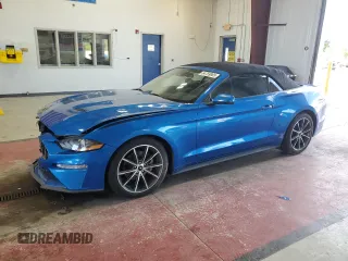 2019 Ford Mustang EcoBoost z VIN 1FATP8UH8K5149596, wystawiony jako Copart lot #64759065 z przebiegiem 56 011 mil mil oraz Szkoda całkowita • Salvage title. Historia ofert i sprzedaży dostępna na DreamBid. Obrazek 1.