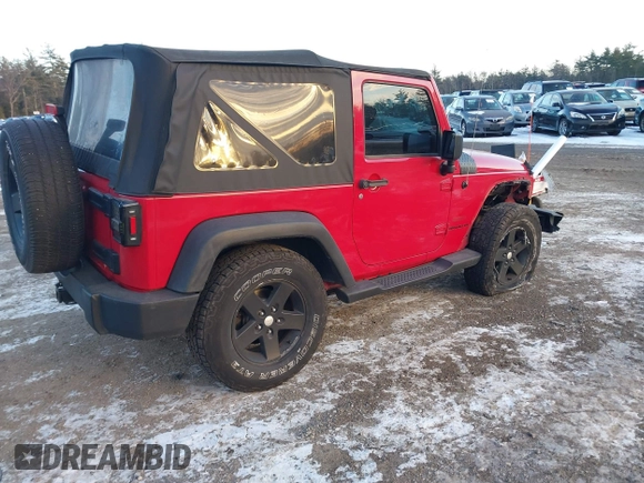 2014 Jeep Wrangler Sport with VIN 1C4AJWAG9EL295931, listed as a IAAI auction lot 41362815 with 104,881 mi miles and . Bid and sale history available at carsss.com. Image 4.