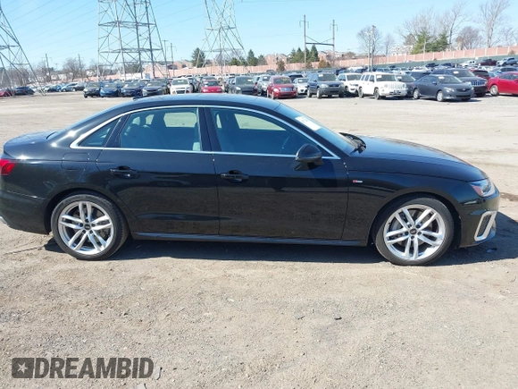 2023 Audi A4 S line Premium Plus with VIN WAUEAAF49PA001586, listed as a IAAI auction lot 41772434 with 30,388 mi miles and . Bid and sale history available at DreamBid. Image 14.