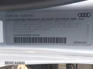 2014 Audi S7 Prestige with VIN WAUW2AFC6EN140766, listed as a IAAI auction lot 41780769 with 101,318 mi miles. Bid and sale history available at carsss.com. Image 9.