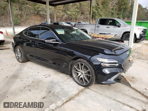 2023 Genesis G70 2.0T with VIN KMTG34TA6PU105132, listed as a Copart auction lot 78372094 with 53,921 mi miles and Salvage Title. Bid and sale history available at DreamBid. Image 4.