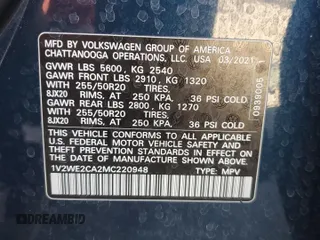 2021 Volkswagen Atlas SE with VIN 1V2WE2CA2MC220948, listed as a Copart auction lot 47285295 with 106,664 mi miles and Salvage title. Bid and sale history available at DreamBid. Image 15.