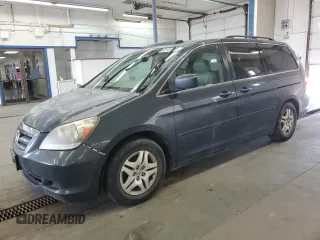 2005 Honda Odyssey EX-L z VIN 5FNRL38765B134604, wystawiony jako Copart lot #60455195 z przebiegiem 191 705 mil mil oraz Czysty tytuł • Clean title. Historia ofert i sprzedaży dostępna na DreamBid. Obrazek 1.