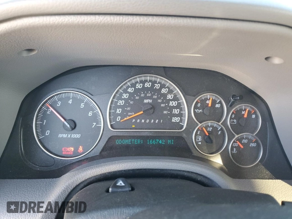 2007 GMC Envoy Denali with VIN 1GKET63MX72135942, listed as a Copart auction lot 77642184 with 166,742 mi miles and Clean Title. Bid and sale history available at DreamBid. Image 9.
