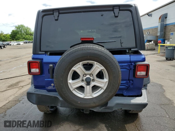 2018 Jeep Wrangler Unlimited Sport S with VIN 1C4HJXDN7JW252986, listed as a Copart auction lot 57256905 with 92,550 mi miles and Salvage title. Bid and sale history available at DreamBid. Image 6.