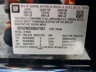 2014 GMC Sierra 1500 SLT z VIN 3GTU2VECXEG471507, wystawiony jako Copart lot #56497785 z przebiegiem 187 980 mil mil oraz Szkoda całkowita • Salvage title. Historia ofert i sprzedaży dostępna na DreamBid. Obrazek 12.