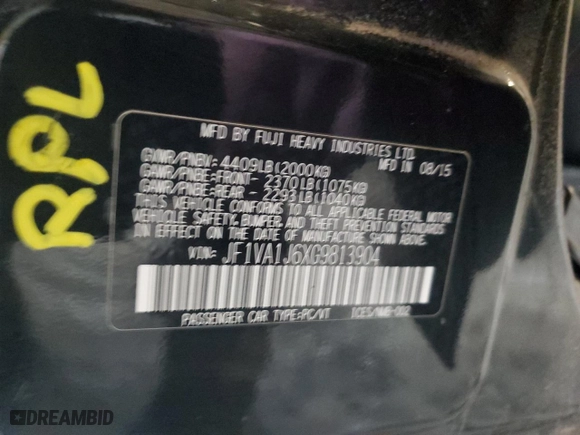 2016 Subaru WRX Limited with VIN JF1VA1J6XG9813904, listed as a Copart auction lot 44612865 with 154,671 mi miles and Salvage Title. Bid and sale history available at carsss.com. Image 14.