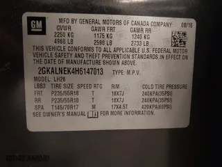 2017 GMC Terrain SLE with VIN 2GKALNEK4H6147013, listed as a IAAI auction lot 41690864 with 137,795 mi miles. Bid and sale history available at carsss.com. Image 9.
