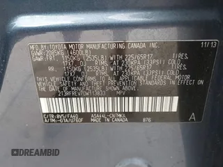 2013 Toyota RAV4 XLE with VIN 2T3RFREV7DW113833, listed as a IAAI auction lot 41545018 with 189,080 mi miles. Bid and sale history available at carsss.com. Image 9.