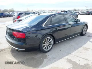 2012 Audi A8 L with VIN WAURVAFD5CN038949, listed as a IAAI auction lot 41914575 with 85,634 mi miles. Bid and sale history available at carsss.com. Image 4.