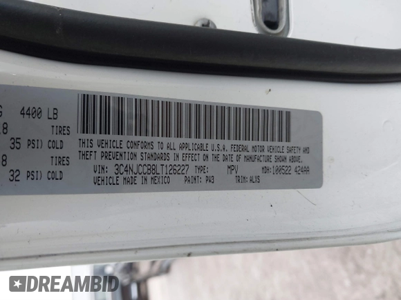 2020 Jeep Compass Limited z VIN 3C4NJCCB8LT126227, wystawiony jako IAAI lot #41112889 z przebiegiem Nie podano mil oraz . Historia ofert i sprzedaży dostępna na DreamBid. Obrazek 9.