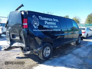 2017 Chevrolet Express Cargo Van with VIN 1GCWGBFF9H1112640, listed as a IAAI auction lot 41401549 with 157,773 mi miles. Bid and sale history available at carsss.com. Image 4.
