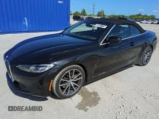 2024 BMW 4 Series 430i z VIN WBA23AT04RCR69424, wystawiony jako Copart lot #56997125 z przebiegiem 25 141 mil mil oraz Tytuł czysty. Historia ofert i sprzedaży dostępna na DreamBid. Obrazek 1.
