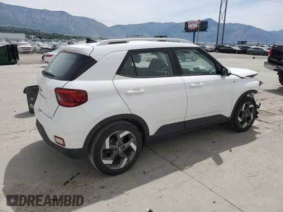 2022 Hyundai Venue SEL with VIN KMHRC8A38NU208306, listed as a Copart auction lot 58623695 with 20,122 mi miles and Salvage title. Bid and sale history available at DreamBid. Image 3.