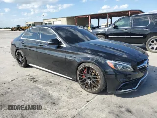 2017 Mercedes-Benz C 63 S AMG with VIN 55SWF8HB1HU183241, listed as a Copart auction lot 65524854 with 80,709 mi miles and Salvage title. Bid and sale history available at DreamBid. Image 4.
