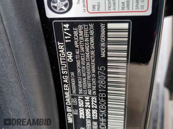 2015 Mercedes-Benz E-Class E 350 Sport with VIN WDDHF5KB0FB128075, listed as a Copart auction lot 44766415 with 118,212 mi miles and Salvage Title. Bid and sale history available at carsss.com. Image 14.